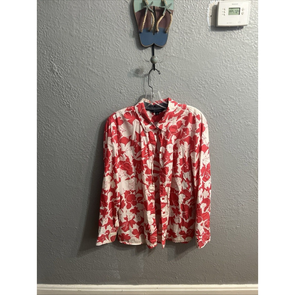Women Tommy Hilfiger Button Shirt Womens XL Multicolor Floral Long Sleeve